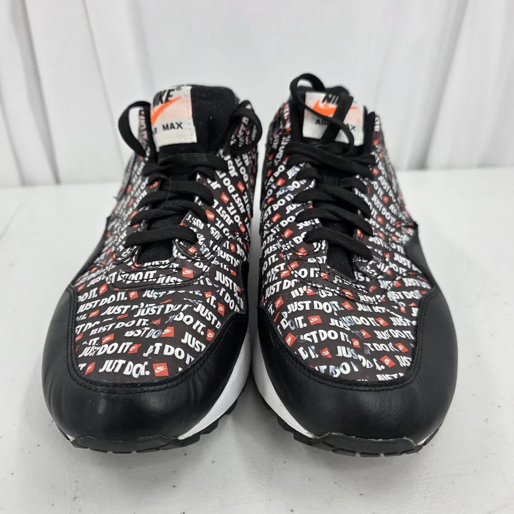 Nike Air Max 1 JDI Just Do It Pack Black Men's Size 9 875844-009 All Over Print.